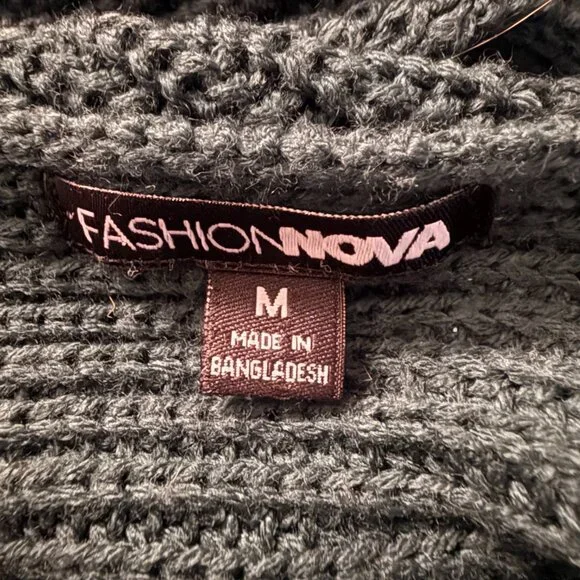 Fashion Nova Twist-Back Sweater | Hunter Green Knit | Size M - Picture 6 of 8